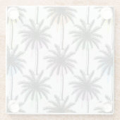 Patroon van de palmboom van de verfdaling glazen onderzetter (Achterkant)