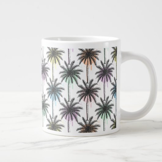 Patroon van de palmboom van de verfdaling grote koffiekop (Rechts)