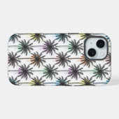 Patroon van de palmboom van de verfdaling iPhone 15 case (Achterkant horizontaal)