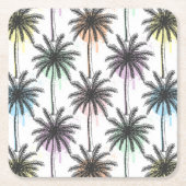 Patroon van de palmboom van de verfdaling kartonnen onderzetters (Voorkant)