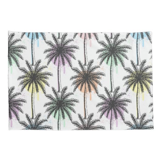 Patroon van de palmboom van de verfdaling kussensloop (Achterkant-Rechts)