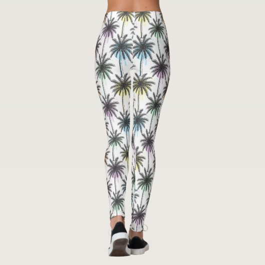 Patroon van de palmboom van de verfdaling leggings (Achterkant)