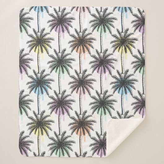 Patroon van de palmboom van de verfdaling sherpa deken (Voorkant)