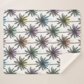 Patroon van de palmboom van de verfdaling sherpa deken (Voorkant (horizontaal))