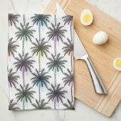 Patroon van de palmboom van de verfdaling theedoek (Quarter Fold)