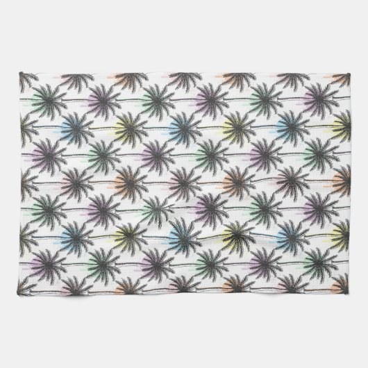 Patroon van de palmboom van de verfdaling theedoek (Horizontaal)