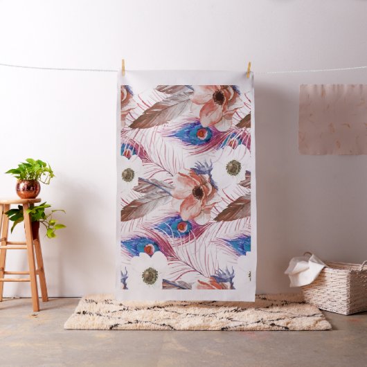 Patroon van de Pauw van Boho het Boheemse Retro Stof (Voorbeeld)