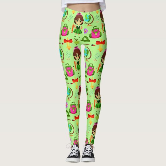 Patroon van de School Little Girls Leggings (Voorkant)