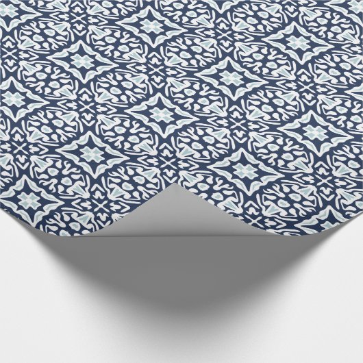 Patroon van de Spaanse marine en witte Tegel Cadeaupapier (Hoek)
