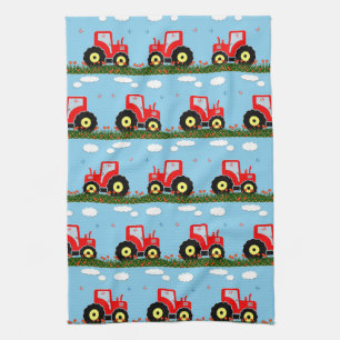 patroon van de speelgoed trekker theedoek