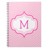 Patroon van de Stip van het Monogram van de Douane Notitieboek (Voorkant)