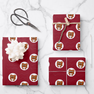patroon van de teddybeer inpakpapier vel