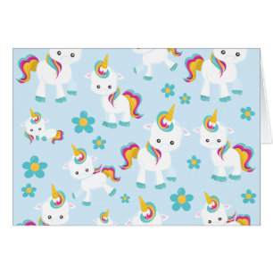 Patroon van de Unicorns, Cute Unicorns, Flowers