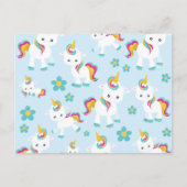 Patroon van de Unicorns, Cute Unicorns, Flowers Briefkaart (Voorkant)