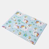 Patroon van de Unicorns, Cute Unicorns, Flowers Deurmat (Schuin)