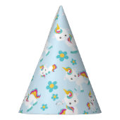 Patroon van de Unicorns, Cute Unicorns, Flowers Feesthoedjes (Links)