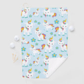 Patroon van de Unicorns, Cute Unicorns, Flowers Golfhanddoek (Insitu)