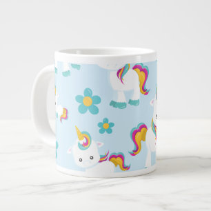 Patroon van de Unicorns, Cute Unicorns, Flowers Grote Koffiekop
