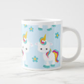 Patroon van de Unicorns, Cute Unicorns, Flowers Grote Koffiekop (Rechts)