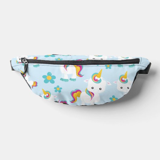 Patroon van de Unicorns, Cute Unicorns, Flowers Heuptasje (Liggend)