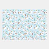 Patroon van de Unicorns, Cute Unicorns, Flowers Inpakpapier Vel (Voorkant 2)