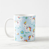 Patroon van de Unicorns, Cute Unicorns, Flowers Koffiemok (Links)