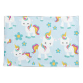Patroon van de Unicorns, Cute Unicorns, Flowers Kussensloop (Achterkant)