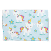 Patroon van de Unicorns, Cute Unicorns, Flowers Kussensloop (Voorkant)