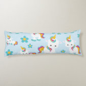 Patroon van de Unicorns, Cute Unicorns, Flowers Lichaamskussen (Achterkant)