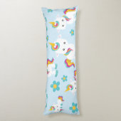 Patroon van de Unicorns, Cute Unicorns, Flowers Lichaamskussen (Achterkant (Verticaal))