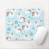Patroon van de Unicorns, Cute Unicorns, Flowers Muismat (Met muis)