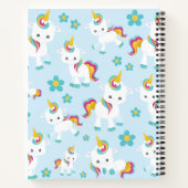 Patroon van de Unicorns, Cute Unicorns, Flowers Notitieboek (Achterkant)