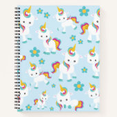 Patroon van de Unicorns, Cute Unicorns, Flowers Notitieboek (Voorkant)