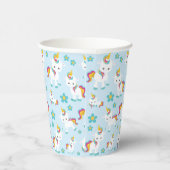 Patroon van de Unicorns, Cute Unicorns, Flowers Papieren Bekers (Rechts)