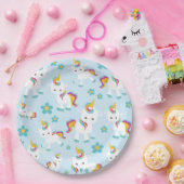 Patroon van de Unicorns, Cute Unicorns, Flowers Papieren Bordje (Feest)