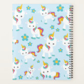 Patroon van de Unicorns, Cute Unicorns, Flowers Planner (Achterkant)
