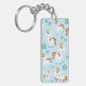 Patroon van de Unicorns, Cute Unicorns, Flowers Sleutelhanger (Voorkant Links)