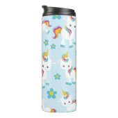 Patroon van de Unicorns, Cute Unicorns, Flowers Thermosbeker (Geroteerd rechts)