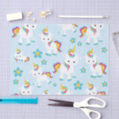 Patroon van de Unicorns, Cute Unicorns, Flowers Tissuepapier (Craft)