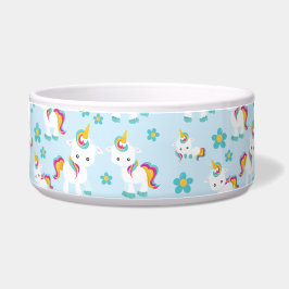Patroon van de Unicorns, Cute Unicorns, Flowers Voerbakje