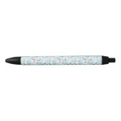 Patroon van de Unicorns, Cute Unicorns, Flowers Zwarte Inkt Pen (Voorkant)