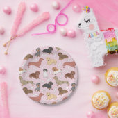 patroon van de variëteit dachshund in roze papieren bordje (Feest)