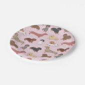 patroon van de variëteit dachshund in roze papieren bordje (Gekanteld)