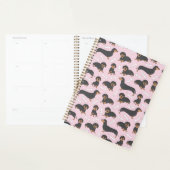 patroon van de variëteit dachshund in roze planner (Display)