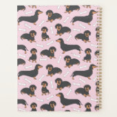 patroon van de variëteit dachshund in roze planner (Achterkant)