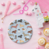 patroon van de variëteit dachshund papieren bordje (Feest)