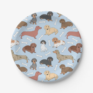 patroon van de variëteit dachshund papieren bordje