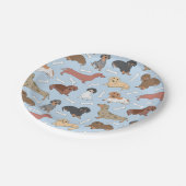 patroon van de variëteit dachshund papieren bordje (Gekanteld)