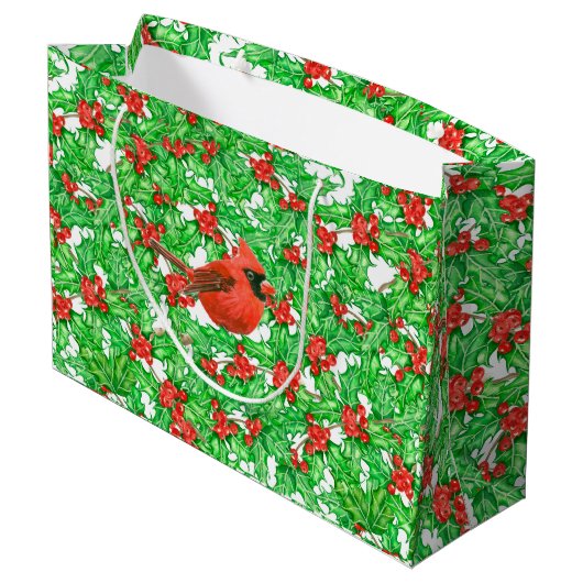 patroon van de waterverf van holbessen large cadeautasje (Achterkant Gekanteld)