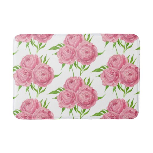 patroon van de waterverf van Peony bouquet Badmat (Voorkant)